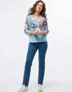 Discount T-shirt bleu imprimé T-shirts|Hauts