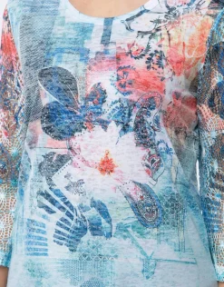 Discount T-shirt bleu imprimé T-shirts|Hauts