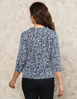 Online T-shirt bleu imprimé T-shirts|Hauts