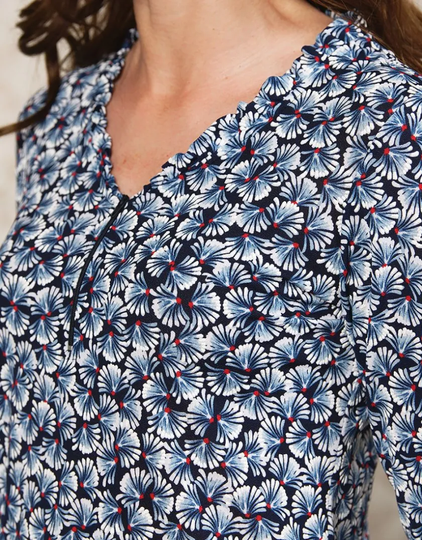 Online T-shirt bleu imprimé T-shirts|Hauts