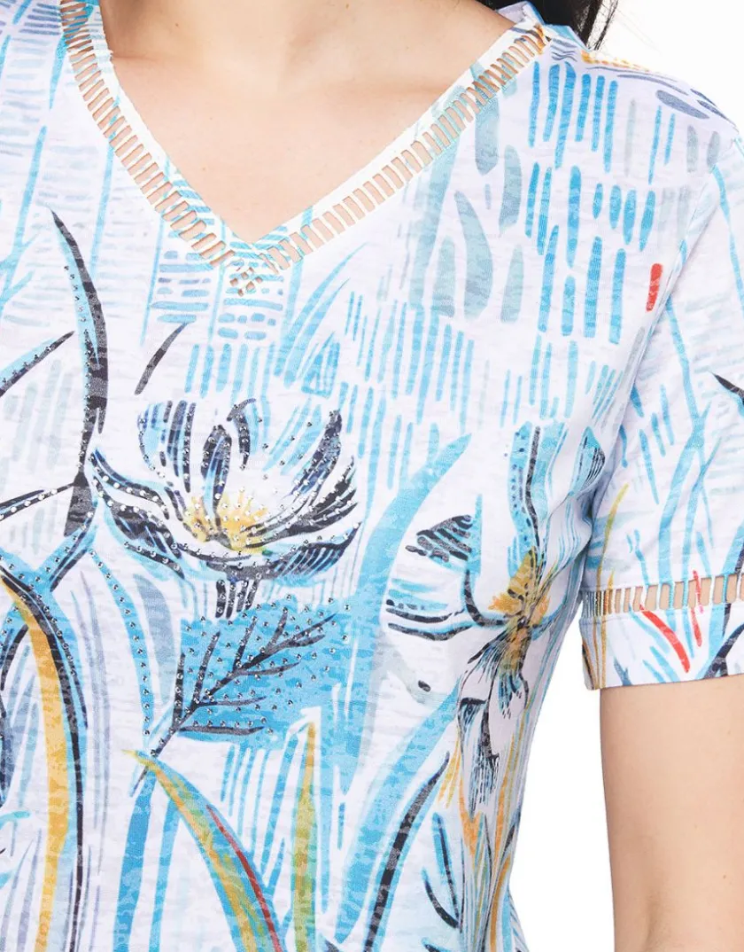 Best T-shirt bleu strass T-shirts|Hauts