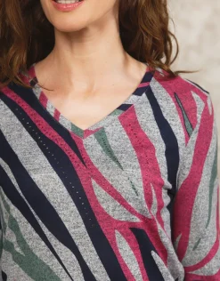 Clearance T-Shirt chaud zébré gris T-shirts|Hauts
