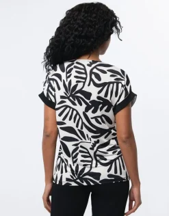 Hot T-shirt chic motif noir T-shirts|Hauts