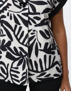 Hot T-shirt chic motif noir T-shirts|Hauts
