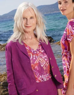 Online T-shirt chic violet motif Hauts|T-shirts