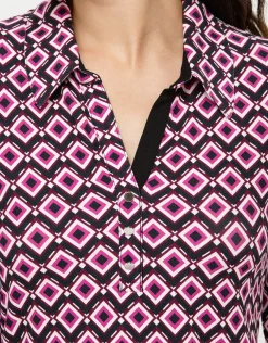 Hot T-shirt col chemise rose T-shirts|Hauts