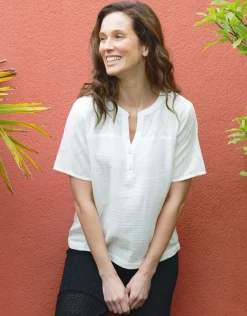 Fashion T-shirt coton blanc Chemisiers & Blouses|Hauts