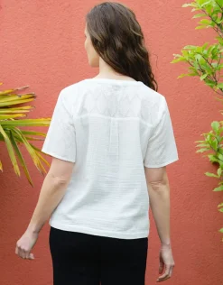 Fashion T-shirt coton blanc Chemisiers & Blouses|Hauts