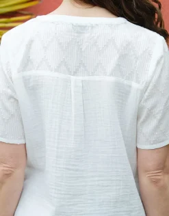Fashion T-shirt coton blanc Chemisiers & Blouses|Hauts