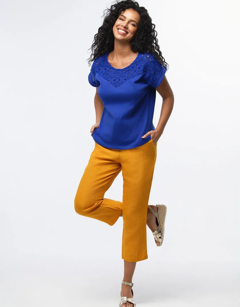 Online T-shirt coton bleu Hauts|T-shirts