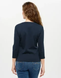 Outlet T-shirt coton bleu motif T-shirts|Hauts