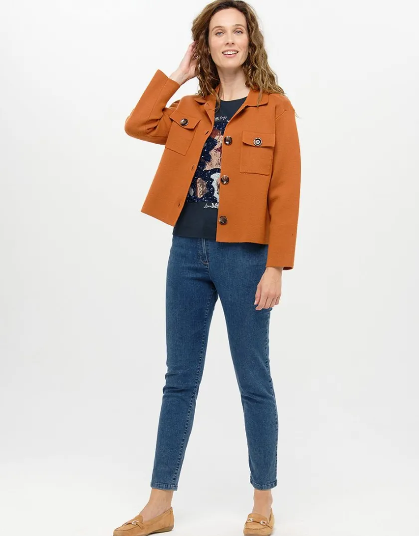 Outlet T-shirt coton bleu motif T-shirts|Hauts