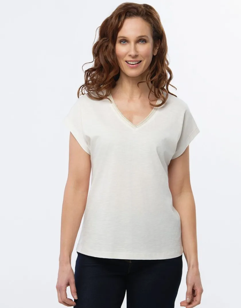 Online T-shirt coton écru T-shirts|Hauts