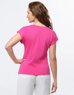 Hot T-shirt coton fuchsia T-shirts|Hauts