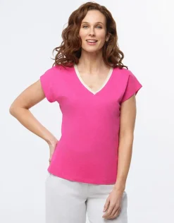 Hot T-shirt coton fuchsia T-shirts|Hauts