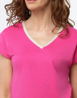 Hot T-shirt coton fuchsia T-shirts|Hauts