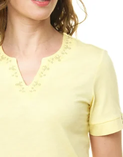 Best T-shirt coton modal jaune T-shirts|Hauts