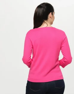 Hot T-shirt coton modal rose T-shirts|Hauts