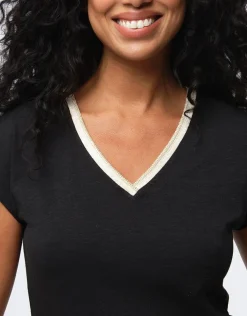 Online T-shirt coton noir T-shirts|Hauts