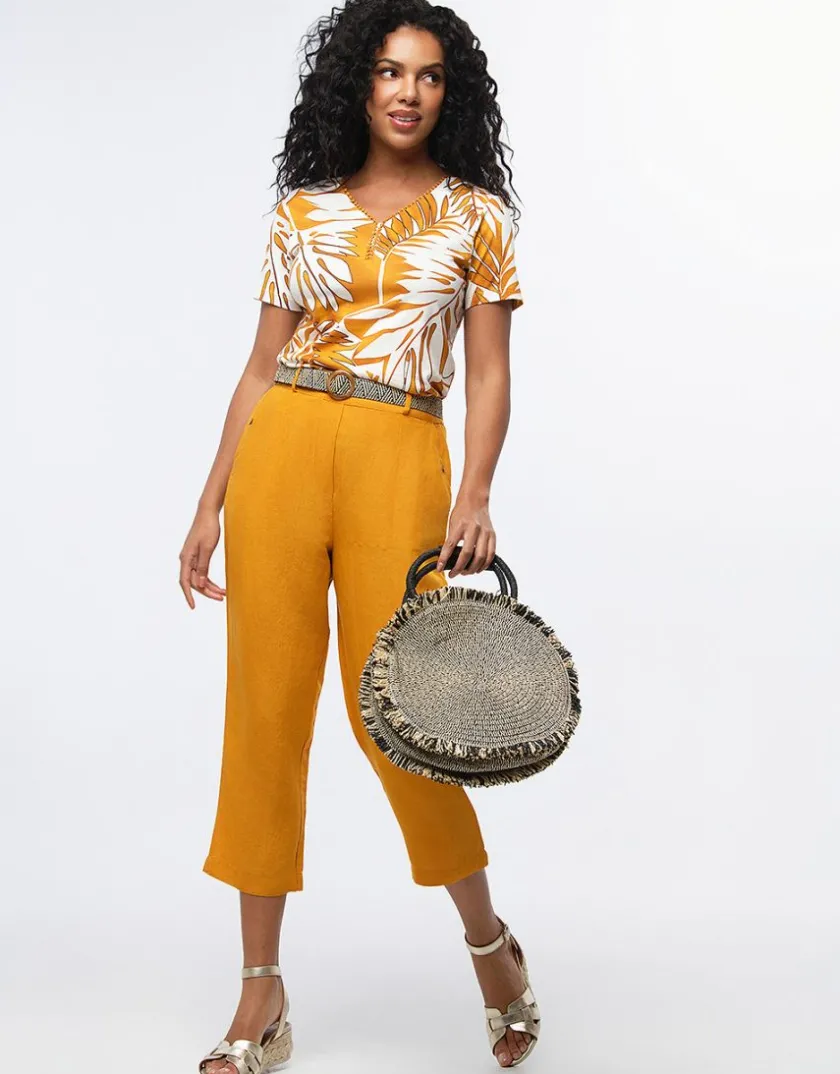 Best T-shirt coton ocre motif T-shirts|Hauts