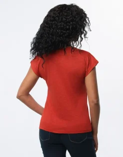 Outlet T-shirt coton terracotta T-shirts|Hauts