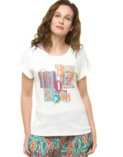 Online T-shirt écru 100% coton T-shirts|Hauts