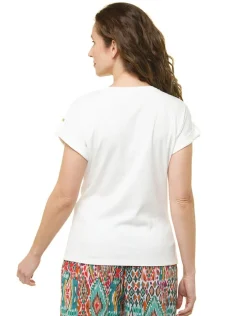 Online T-shirt écru 100% coton T-shirts|Hauts