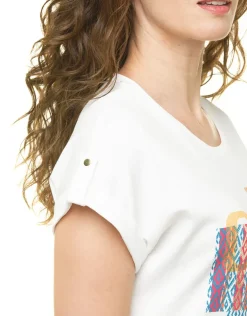 Online T-shirt écru 100% coton T-shirts|Hauts