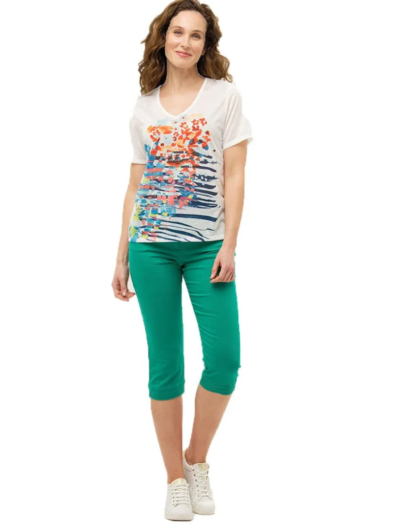 Outlet T-shirt écru col V T-shirts|Hauts