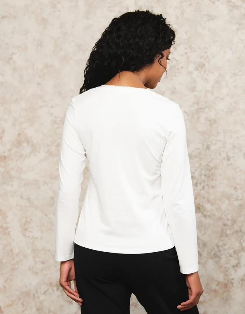 Discount T-shirt écru coton T-shirts|Hauts