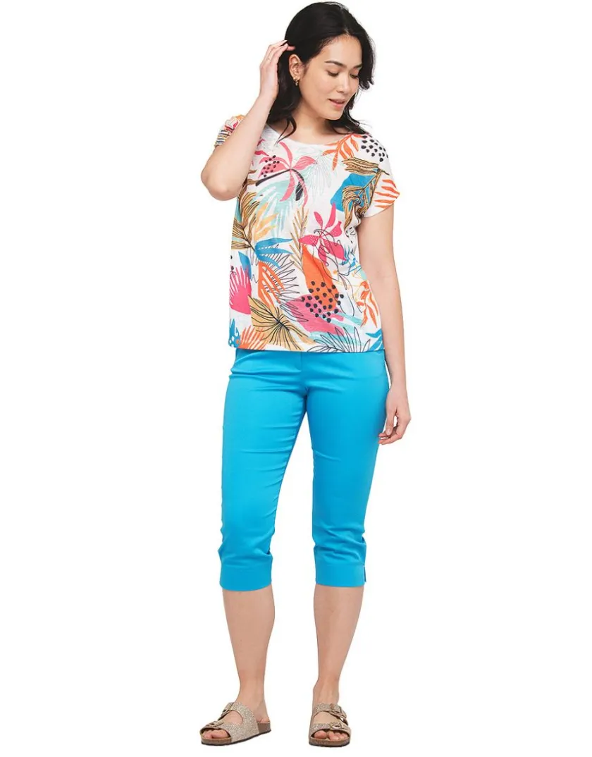 New T-shirt écru floral T-shirts|Hauts