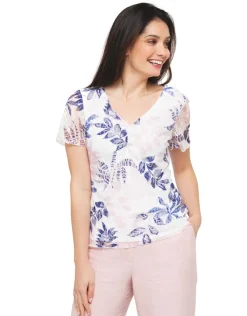 Fashion T-shirt dentelle blanc T-shirts|Hauts