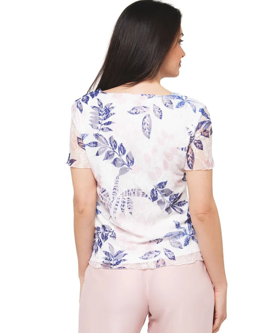 Fashion T-shirt dentelle blanc T-shirts|Hauts