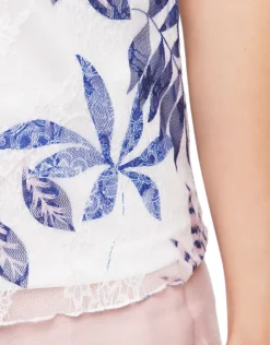 Fashion T-shirt dentelle blanc T-shirts|Hauts