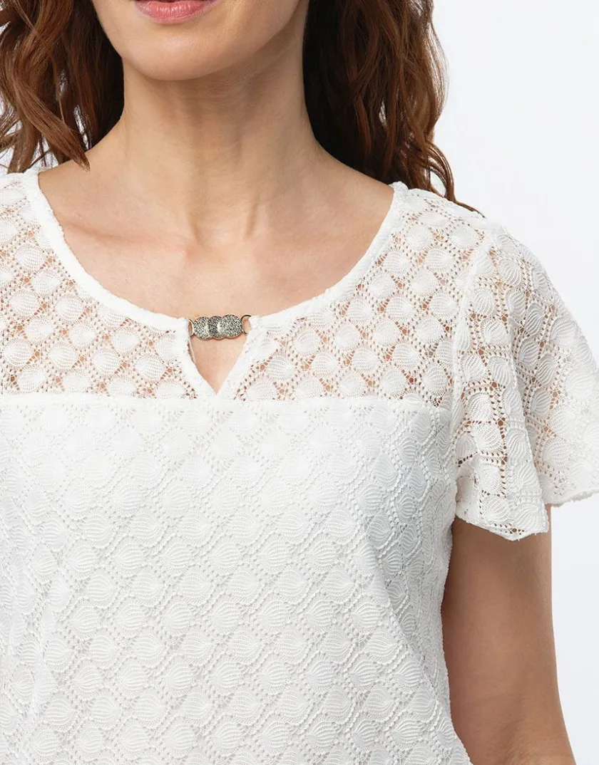Discount T-shirt dentelle chic T-shirts|Hauts