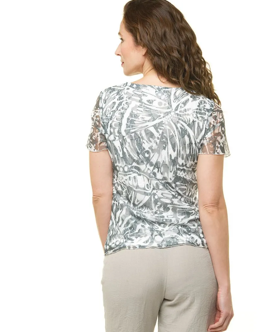 Outlet T-shirt dentelle kaki T-shirts|Hauts