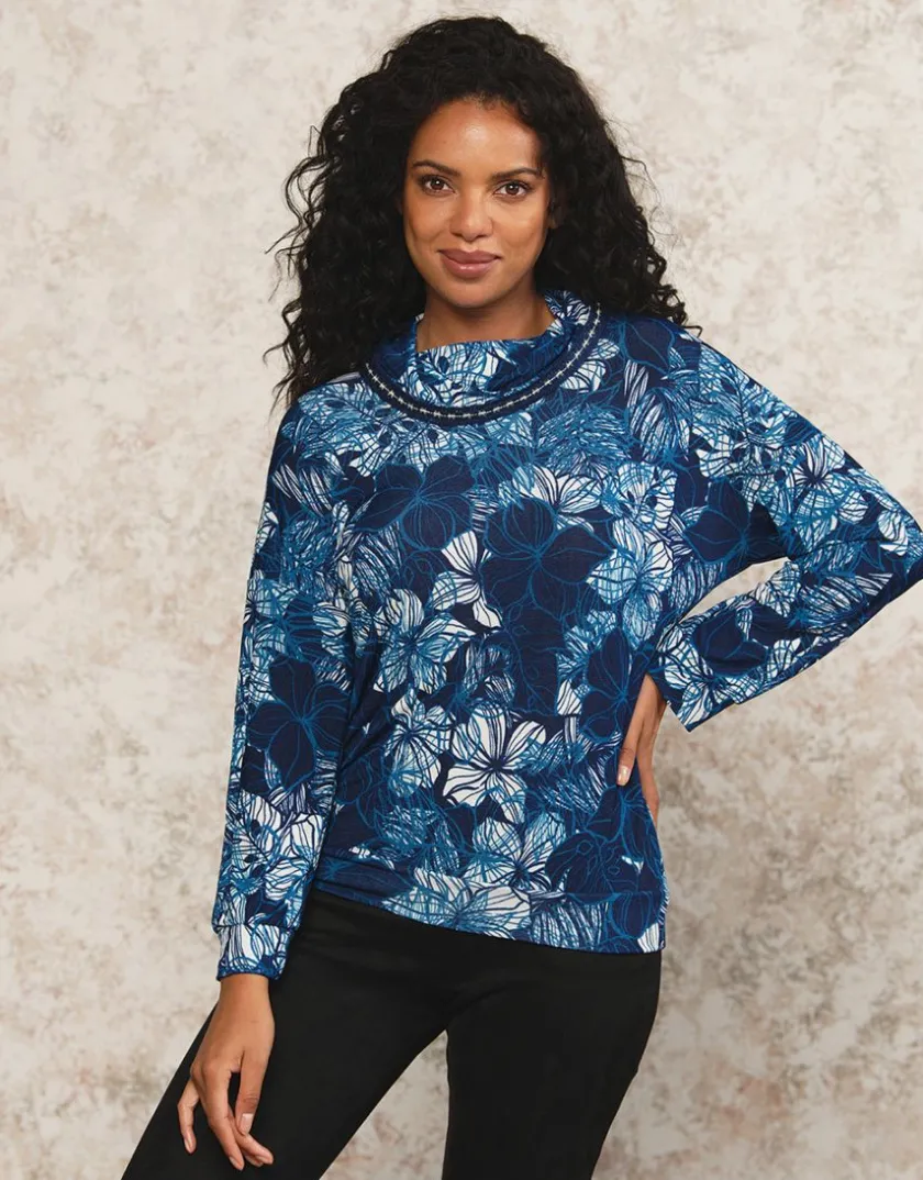 Clearance T-shirt doux motif bleu T-shirts|Hauts