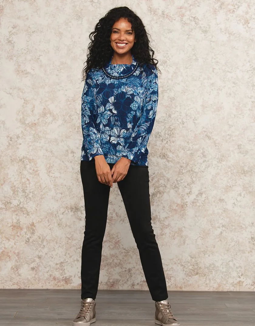 Clearance T-shirt doux motif bleu T-shirts|Hauts