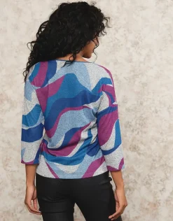 Sale T-shirt doux motif gris T-shirts|Hauts