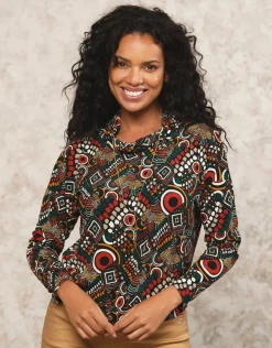 Outlet T-shirt doux motif noir T-shirts|Hauts