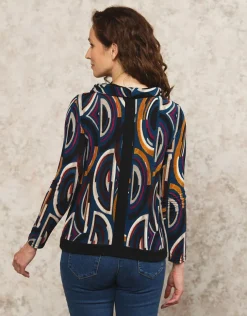 Outlet T-shirt doux motif noir T-shirts|Hauts