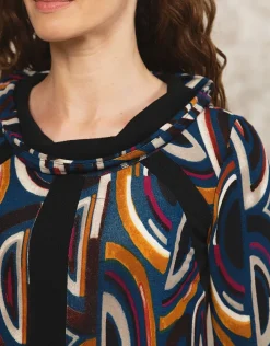 Outlet T-shirt doux motif noir T-shirts|Hauts