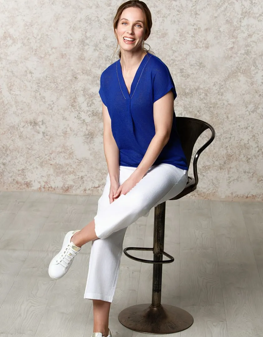 Outlet T-shirt fluide bleu dur T-shirts|Hauts