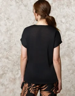 Fashion T-shirt fluide noir T-shirts|Hauts