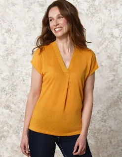 New T-shirt fluide ocre T-shirts|Hauts