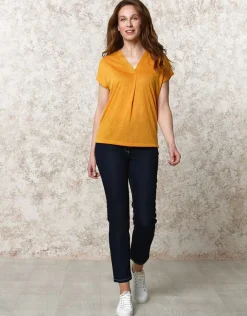 New T-shirt fluide ocre T-shirts|Hauts