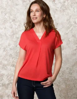 Sale T-shirt fluide rouge T-shirts|Hauts