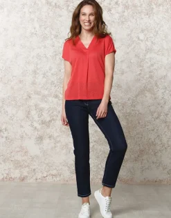 Sale T-shirt fluide rouge T-shirts|Hauts