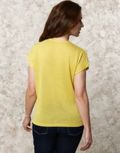 Online T-shirt fluide vert anis T-shirts|Hauts