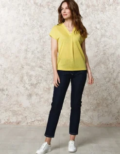Online T-shirt fluide vert anis T-shirts|Hauts